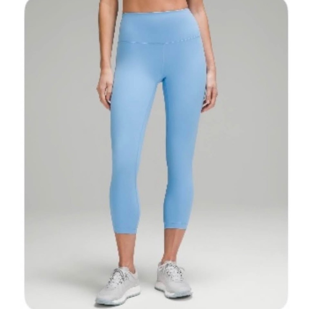 🆕NWT Lululemon Wunder Train High Rise Crop Leggings / Tights 23” in Aero Blue 4